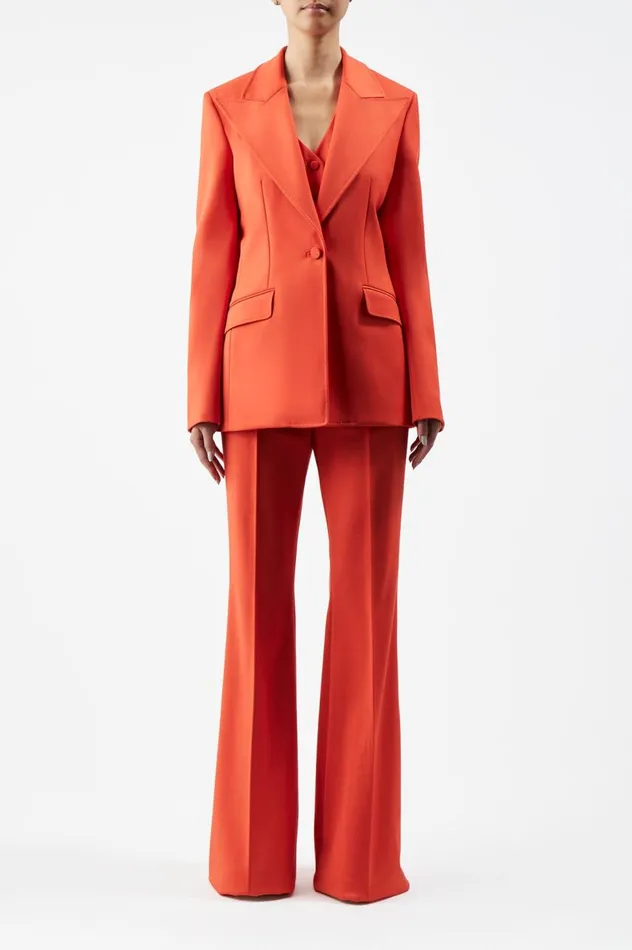 Women Blazers and Vests Gabriela Hearst Leiva Blazer In Tonic Orange Sportswear Wool
