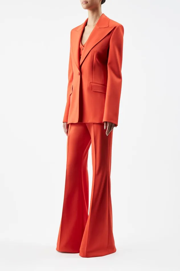 Women Blazers and Vests Gabriela Hearst Leiva Blazer In Tonic Orange Sportswear Wool