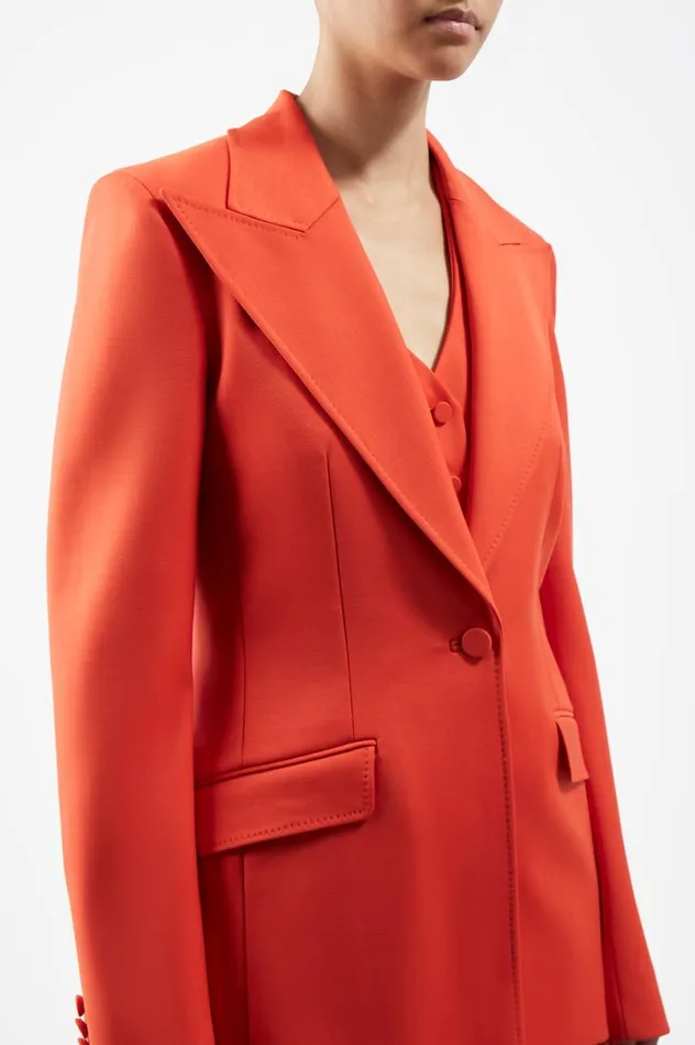 Women Blazers and Vests Gabriela Hearst Leiva Blazer In Tonic Orange Sportswear Wool