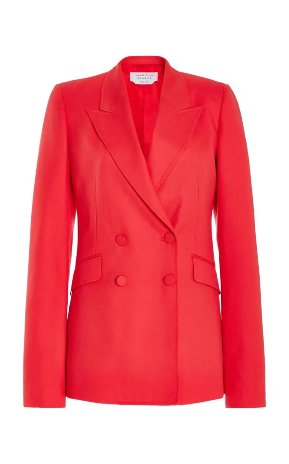 Women Blazers and Vests Gabriela Hearst Stephanie Blazer In Red Topaz Superfine Wool