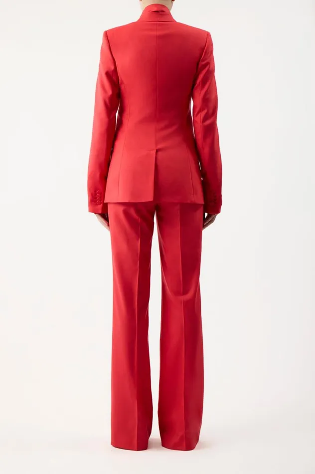 Women Blazers and Vests Gabriela Hearst Stephanie Blazer In Red Topaz Superfine Wool