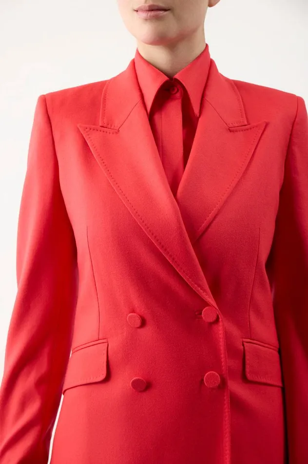 Women Blazers and Vests Gabriela Hearst Stephanie Blazer In Red Topaz Superfine Wool