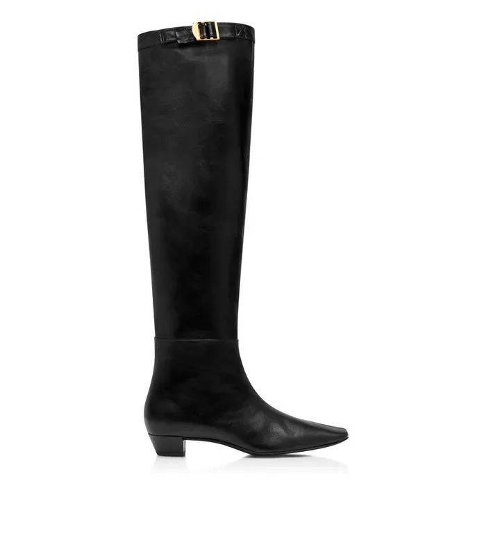 Women Boots Tom Ford Leather Over The Knee Boot Black