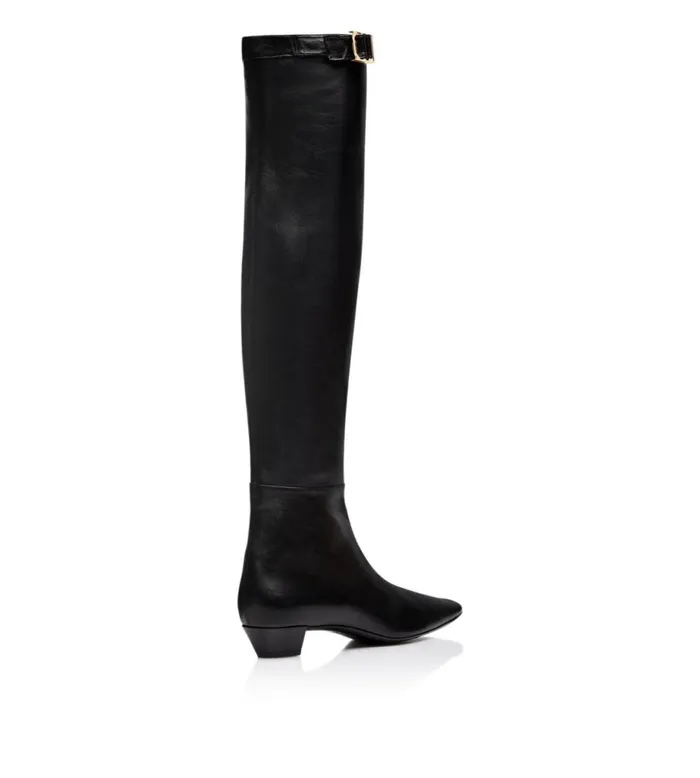 Women Boots Tom Ford Leather Over The Knee Boot Black Women Boots Tom Ford Leather Over The Knee Boot Black