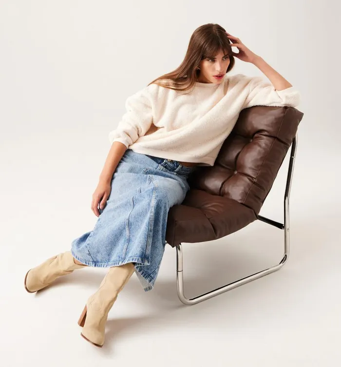 Women Boucl Sweatshirt 8211 Ecru Promod Jumpers And Cardigans