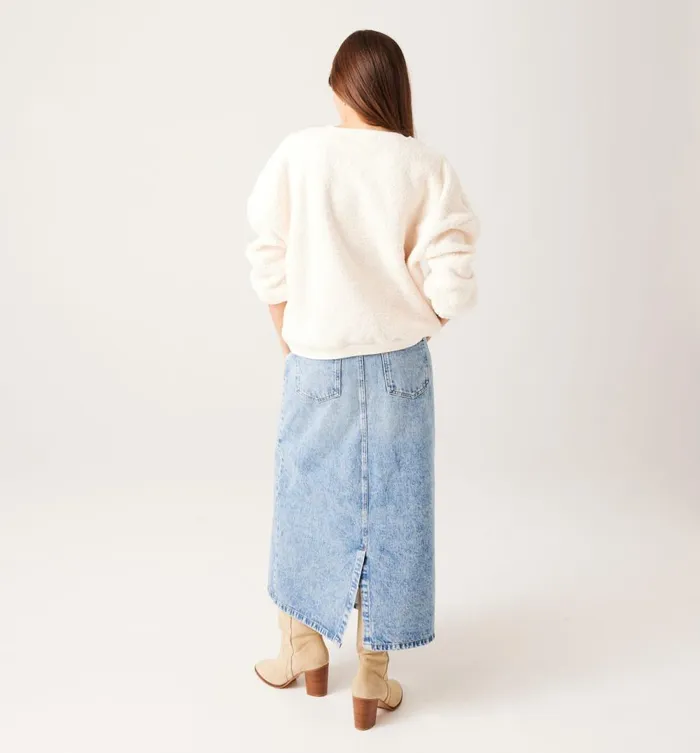 Women Boucl Sweatshirt 8211 Ecru Promod Jumpers And Cardigans Women Boucl Sweatshirt 8211 Ecru Promod Jumpers And Cardigans