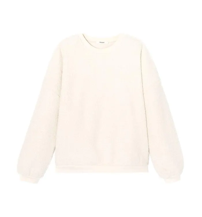 Women Boucl Sweatshirt 8211 Ecru Promod Jumpers And Cardigans Women Boucl Sweatshirt 8211 Ecru Promod Jumpers And Cardigans