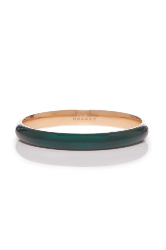 Women Bracelets Gabriela Hearst Vitreous Green Enamel and 18K Gold Bangle