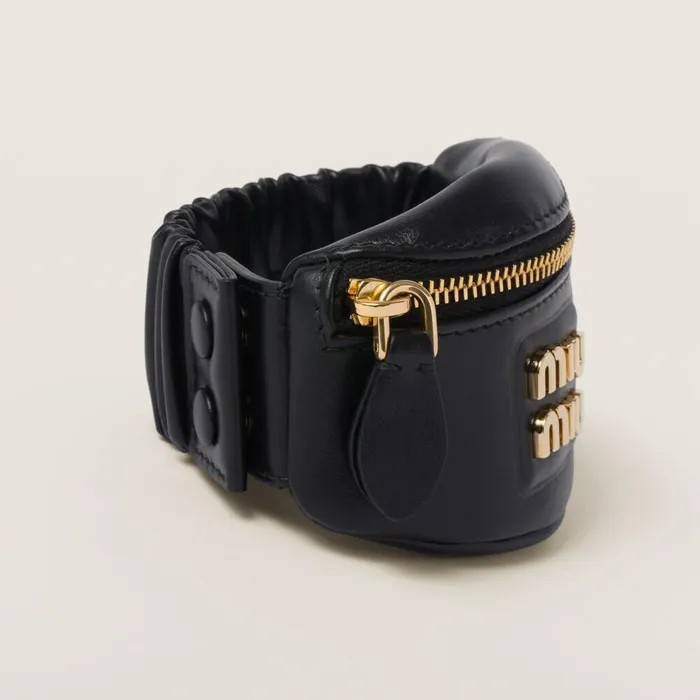 Women Bracelets Miu Miu Bracelet With Leather Minipouch Black Women Bracelets Miu Miu Bracelet With Leather Minipouch Black
