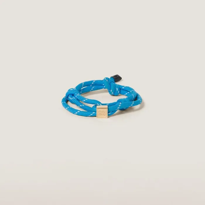 Women Bracelets Miu Miu Cord And Nylon Bracelet Light Blue