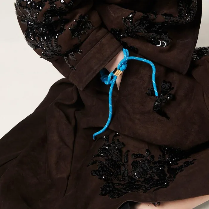 Women Bracelets Miu Miu Cord And Nylon Bracelet Light Blue Women Bracelets Miu Miu Cord And Nylon Bracelet Light Blue