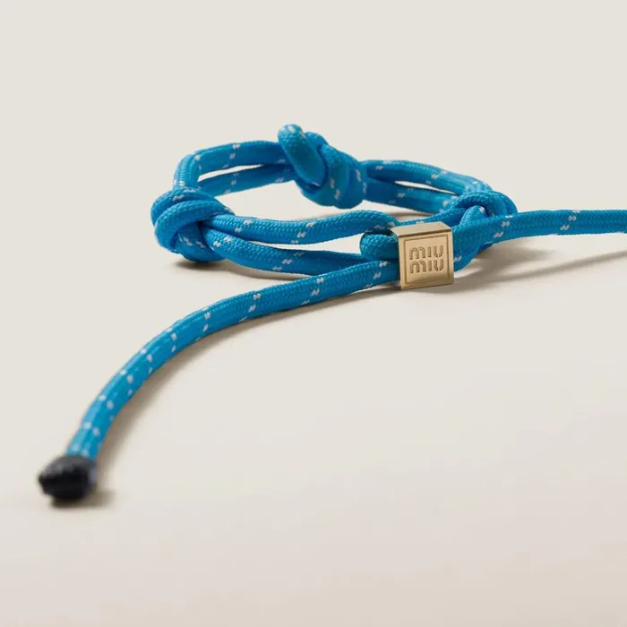 Women Bracelets Miu Miu Cord And Nylon Bracelet Light Blue Women Bracelets Miu Miu Cord And Nylon Bracelet Light Blue