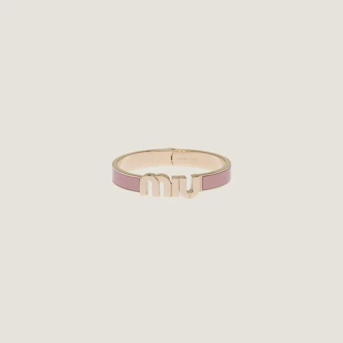 Women Bracelets Miu Miu Enameled Metal Bracelet Orchid Pink