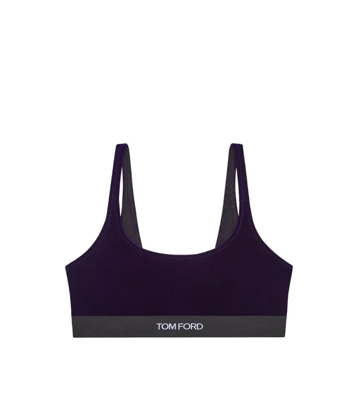Women Bras Tom Ford Stretch Velvet Bralette Royal Grape