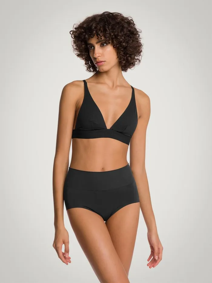 Women Bras Wolford Beauty Cotton Triangle Bra Black