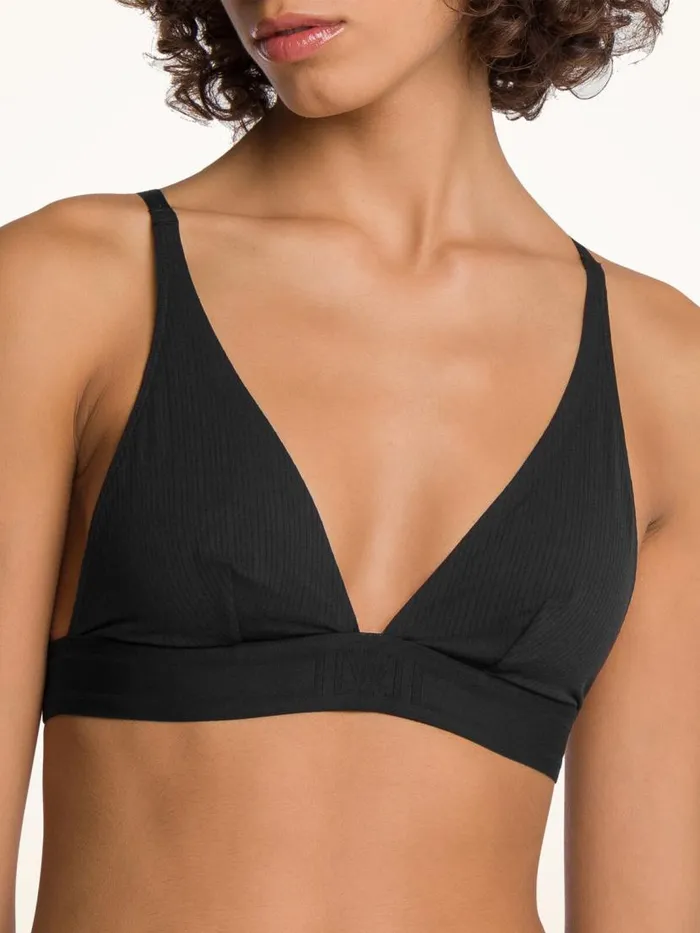 Women Bras Wolford Beauty Cotton Triangle Bra Black