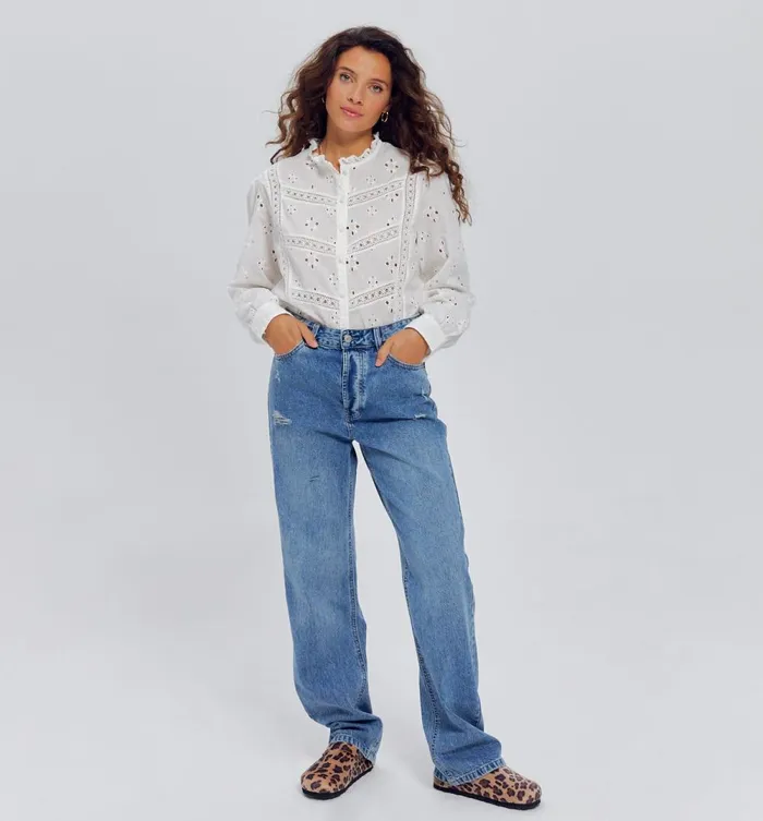 Women Broderie Anglaise Shirt 8211 Ecru Promod Shirts And Tunics Women Broderie Anglaise Shirt 8211 Ecru Promod Shirts And Tunics