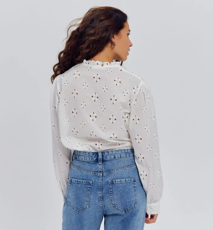 Women Broderie Anglaise Shirt 8211 Ecru Promod Shirts And Tunics Women Broderie Anglaise Shirt 8211 Ecru Promod Shirts And Tunics
