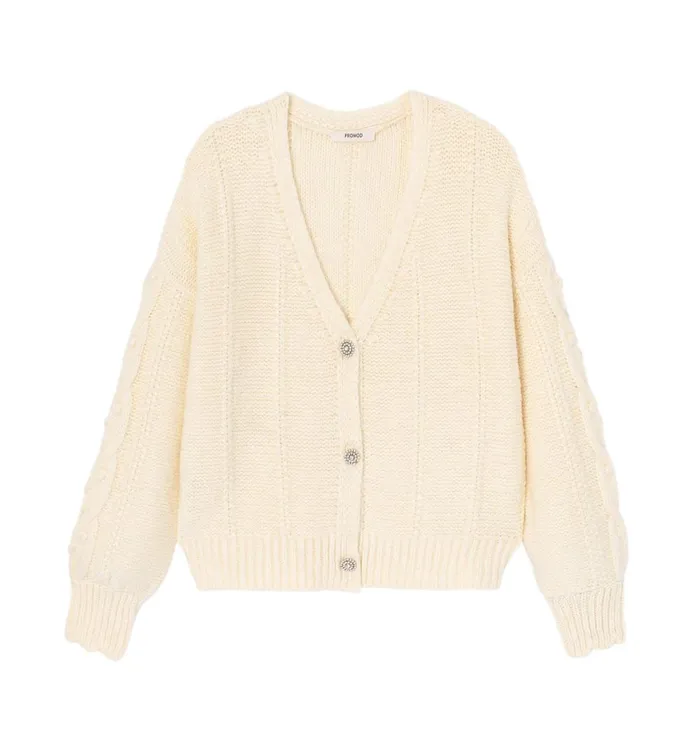 Women Cable Knit Cardigan 8211 Ecru Promod Jumpers And Cardigans Women Cable Knit Cardigan 8211 Ecru Promod Jumpers And Cardigans