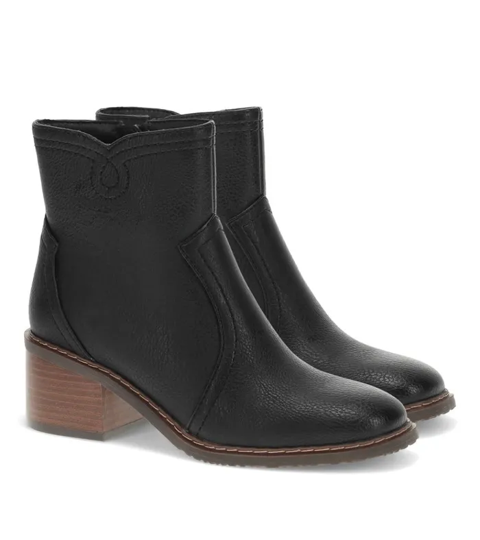Women Calloway Block Heel Bootie Black Baretraps Booties