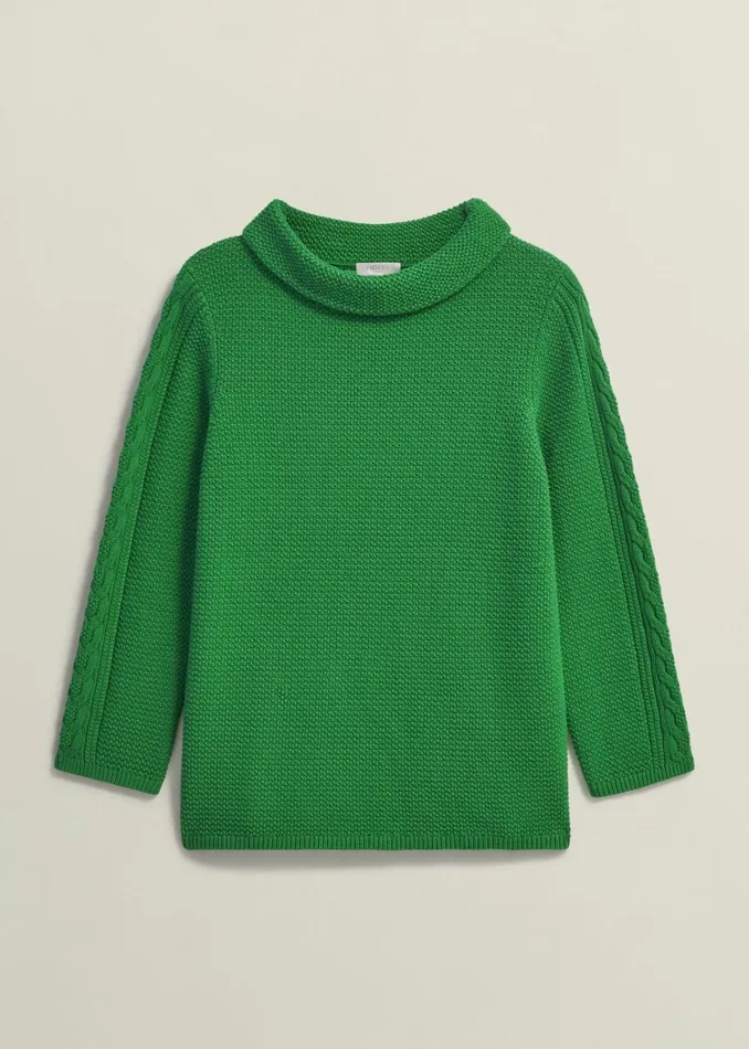 Women Camilla Cotton Jumper Lush Green Hobbs Jumpers and Cardigans