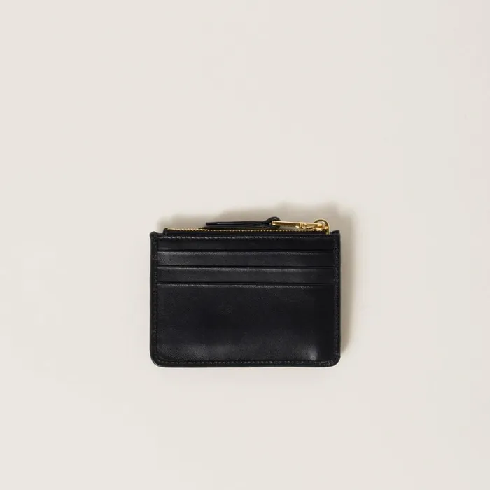 Women Card Holders Miu Miu Matelass Nappa Leather Card Holder Black Women Card Holders Miu Miu Matelass Nappa Leather Card Holder Black