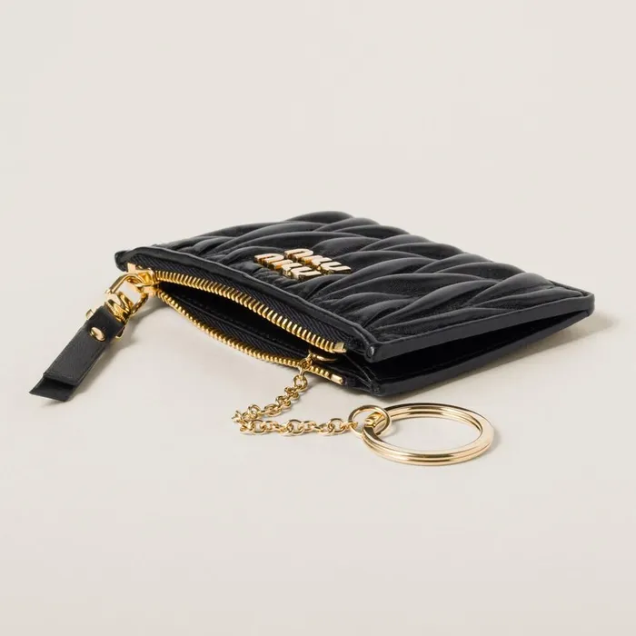 Women Card Holders Miu Miu Matelass Nappa Leather Card Holder Black Women Card Holders Miu Miu Matelass Nappa Leather Card Holder Black