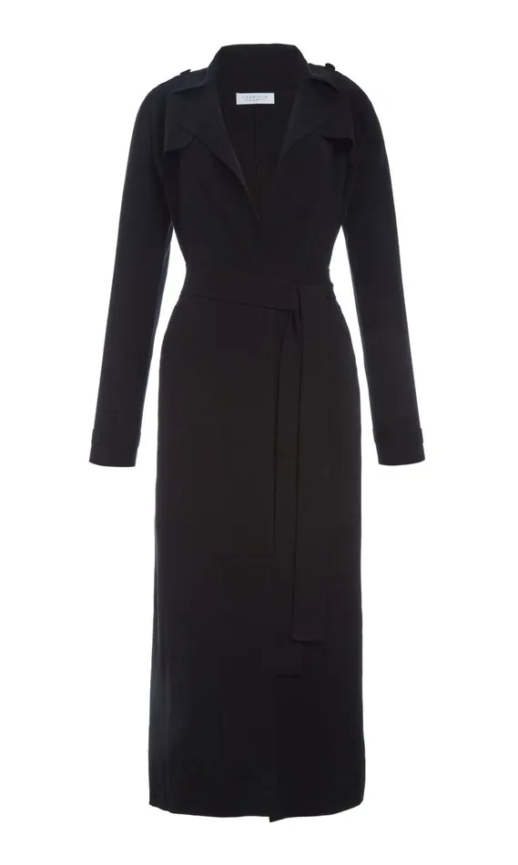 Women Cardigans Gabriela Hearst Escamillo Knit Trench Coat In Black Merino Wool