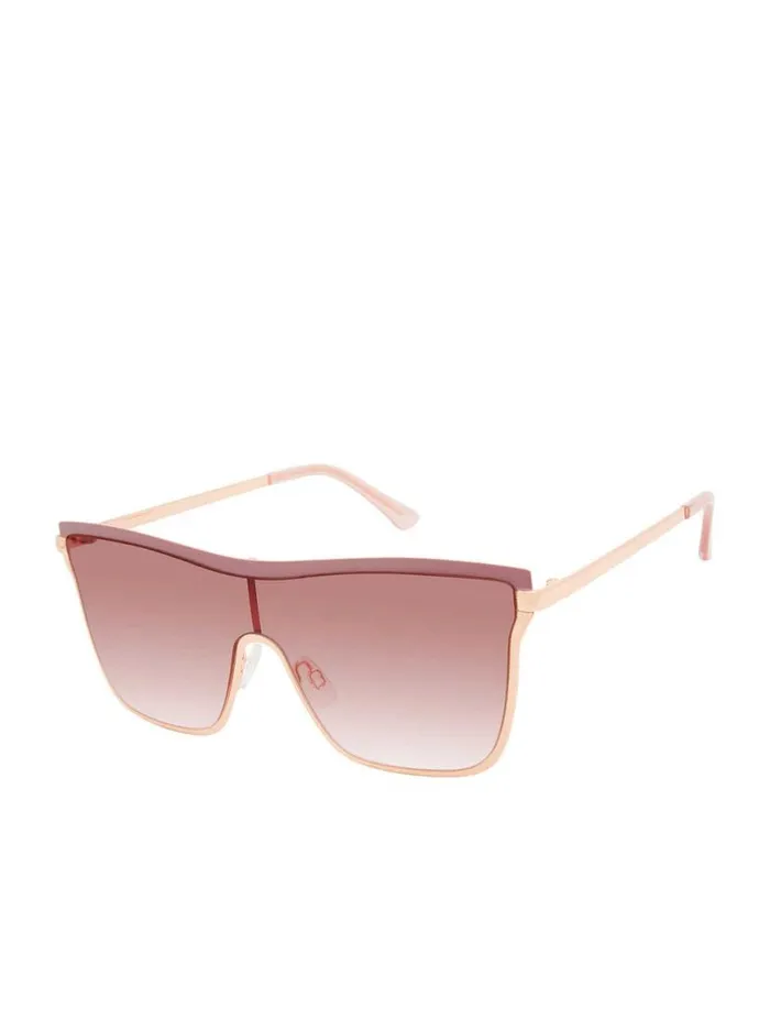 Women Chic Metal Square Shield Sunglasses In Rose Gold and Rose Jessica Simpson Sunglasses