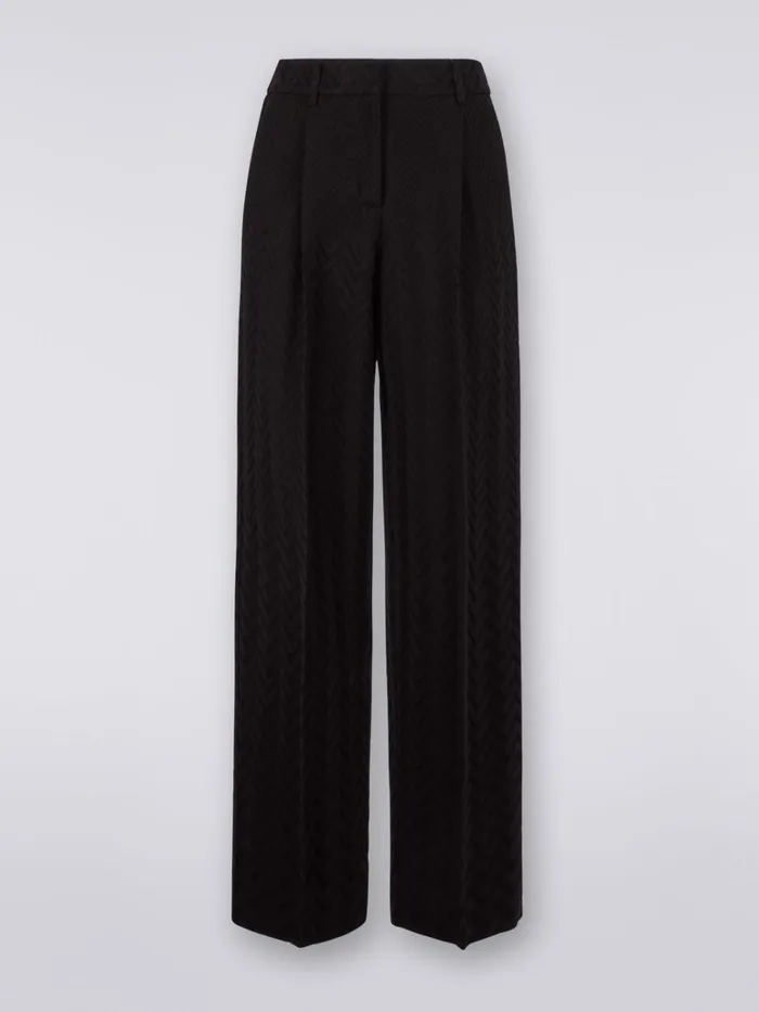 Women Classic Cotton And Viscose Trousers Black Missoni Trousers