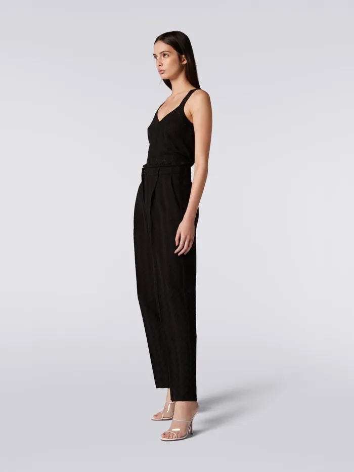 Women Classic Cotton And Viscose Trousers Black Missoni Trousers