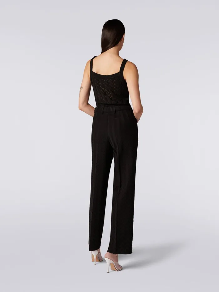 Women Classic Cotton And Viscose Trousers Black Missoni Trousers