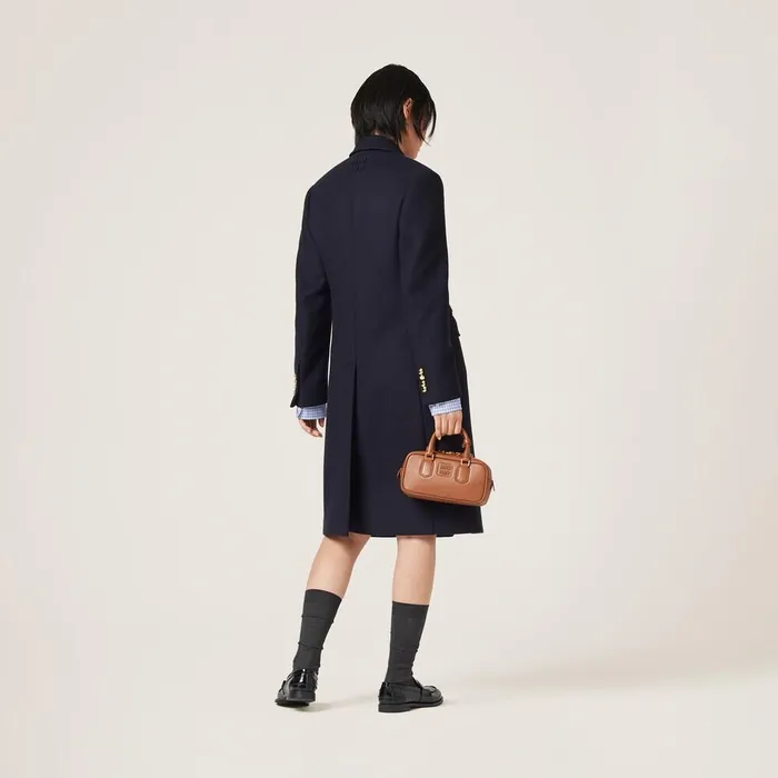 Women Coats And Jackets Miu Miu Doublebreasted Cloth Coat Navy Women Coats And Jackets Miu Miu Doublebreasted Cloth Coat Navy