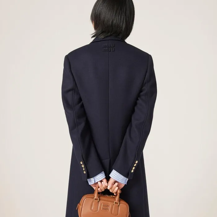 Women Coats And Jackets Miu Miu Doublebreasted Cloth Coat Navy Women Coats And Jackets Miu Miu Doublebreasted Cloth Coat Navy