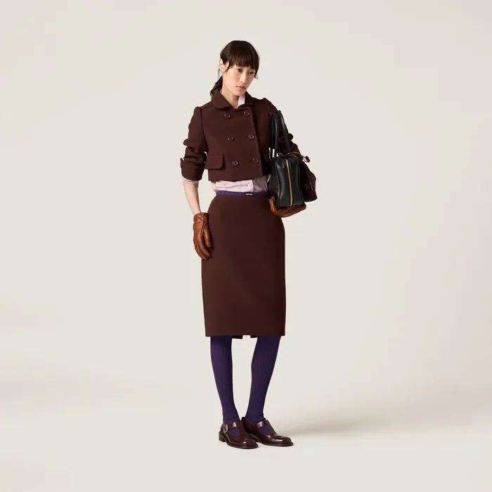 Women Coats And Jackets Miu Miu Doublebreasted Natt Jacket Cocoa Brown Women Coats And Jackets Miu Miu Doublebreasted Natt Jacket Cocoa Brown