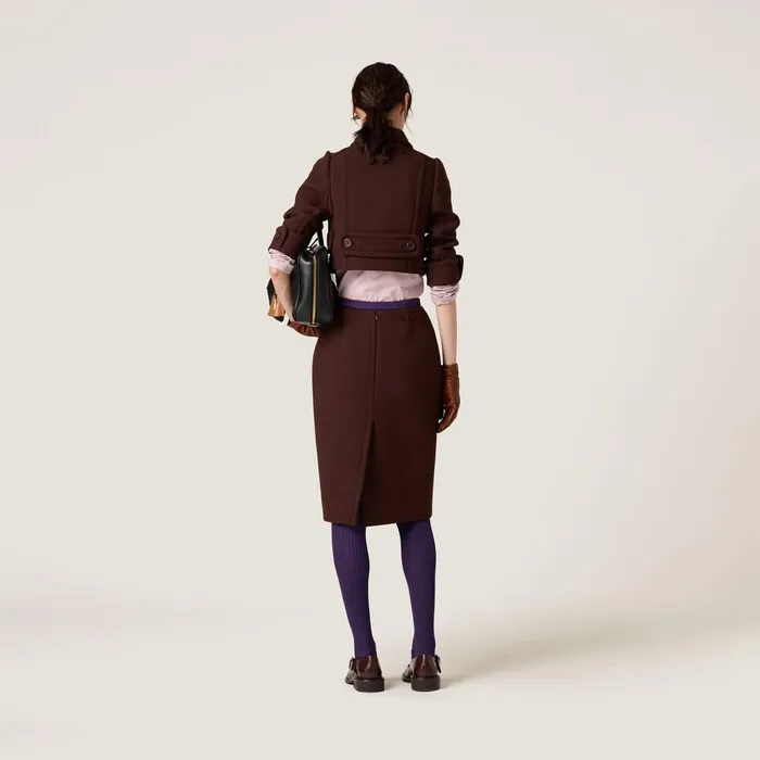 Women Coats And Jackets Miu Miu Doublebreasted Natt Jacket Cocoa Brown Women Coats And Jackets Miu Miu Doublebreasted Natt Jacket Cocoa Brown