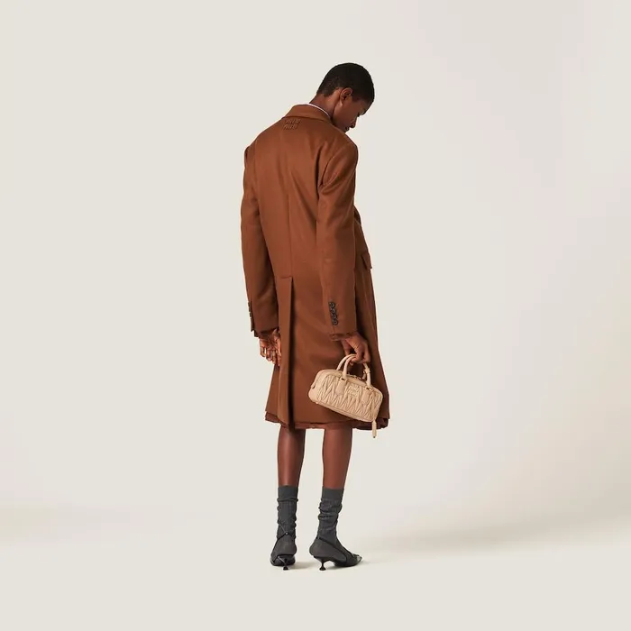 Women Coats And Jackets Miu Miu Doublebreasted Velour Coat Tobacco Women Coats And Jackets Miu Miu Doublebreasted Velour Coat Tobacco