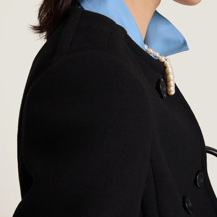 Women Coats And Jackets Miu Miu Natt Toile Doublebreasted Coat Black Women Coats And Jackets Miu Miu Natt Toile Doublebreasted Coat Black