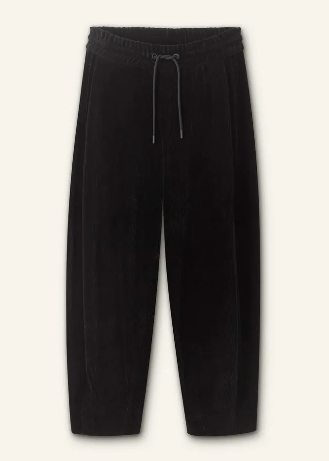 Women Cord Velour Statement Sweatpant Black MEEM