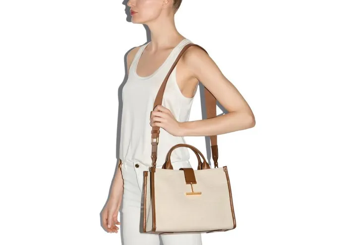 Women Cross Body Bags Tom Ford Canvas And Leather Tara Medium Top Handle Rope Tan Women Cross Body Bags Tom Ford Canvas And Leather Tara Medium Top Handle Rope Tan