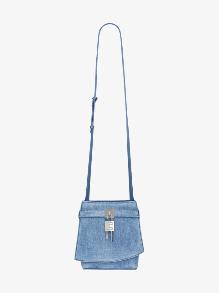 Women Crossbody Bags Givenchy Shark Lock Bucket Bag In Washed Denim Medium Blue Women Crossbody Bags Givenchy Shark Lock Bucket Bag In Washed Denim Medium Blue
