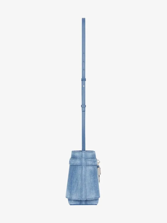 Women Crossbody Bags Givenchy Shark Lock Bucket Bag In Washed Denim Medium Blue Women Crossbody Bags Givenchy Shark Lock Bucket Bag In Washed Denim Medium Blue