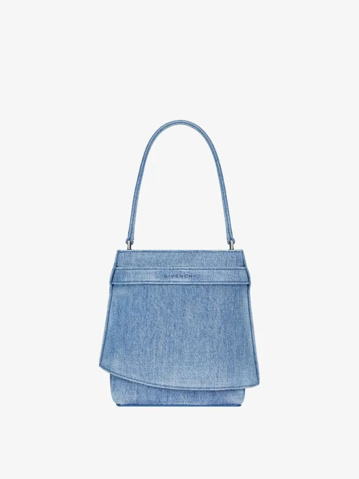 Women Crossbody Bags Givenchy Shark Lock Bucket Bag In Washed Denim Medium Blue Women Crossbody Bags Givenchy Shark Lock Bucket Bag In Washed Denim Medium Blue