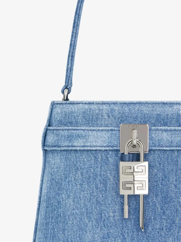 Women Crossbody Bags Givenchy Shark Lock Bucket Bag In Washed Denim Medium Blue Women Crossbody Bags Givenchy Shark Lock Bucket Bag In Washed Denim Medium Blue