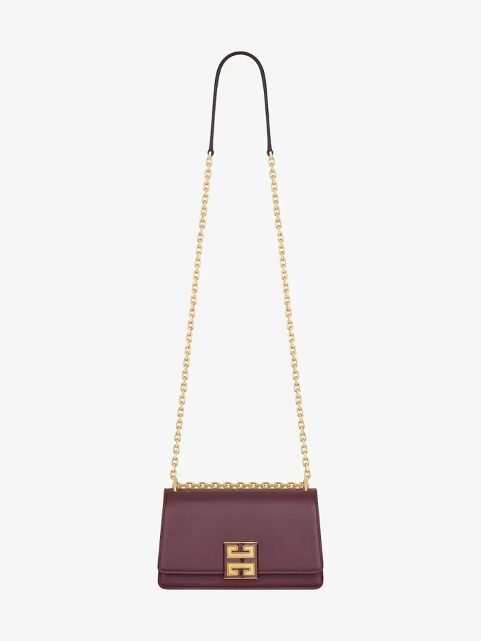 Women Crossbody Bags Givenchy Small 4G Bag In Leather With Chain Oxblood Red Women Crossbody Bags Givenchy Small 4G Bag In Leather With Chain Oxblood Red