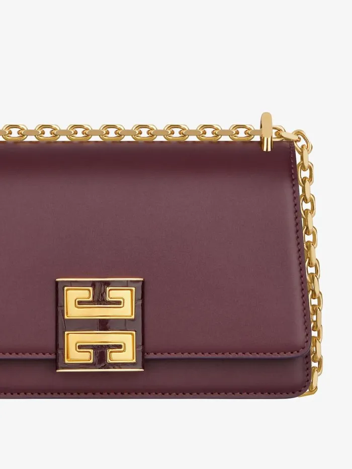 Women Crossbody Bags Givenchy Small 4G Bag In Leather With Chain Oxblood Red Women Crossbody Bags Givenchy Small 4G Bag In Leather With Chain Oxblood Red