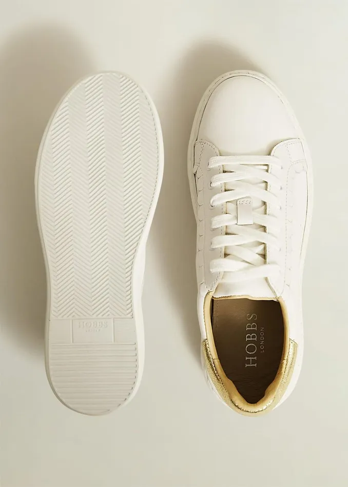 Women Dannie Leather Trainers White Hobbs Trainers