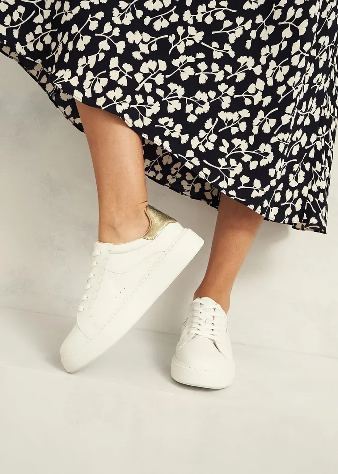 Women Dannie Leather Trainers White Hobbs Trainers