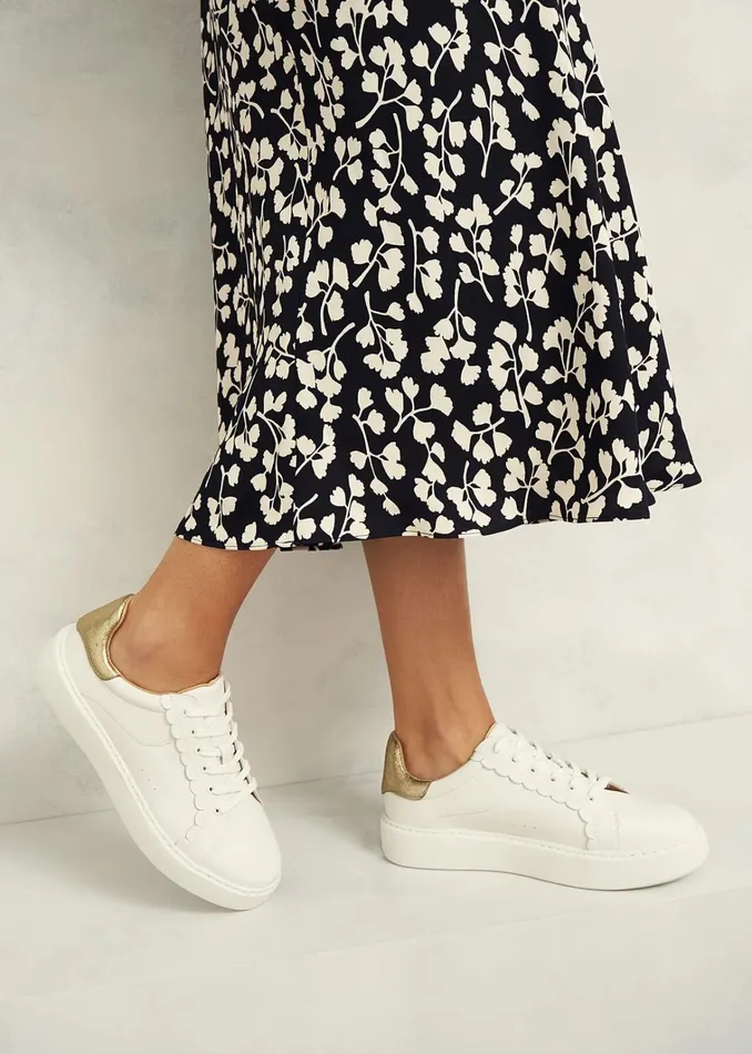 Women Dannie Leather Trainers White Hobbs Trainers