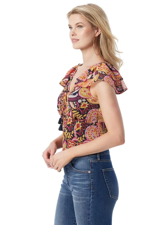 Women Dixie Cropped Blouse In Paisley World Jessica Simpson Tops and Tees